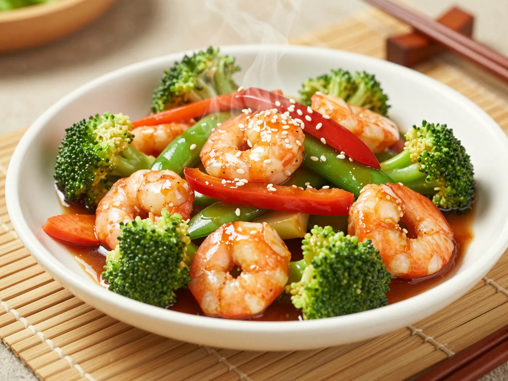 Shrimp stir fry with vegetables