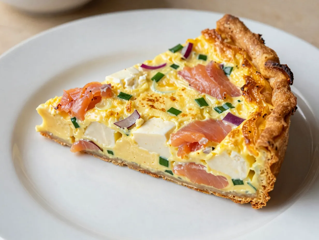 Smoked salmon cream cheese frittata