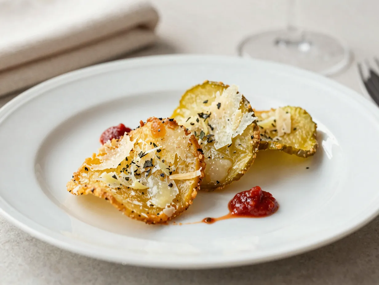 Parmesan herb fried pickles