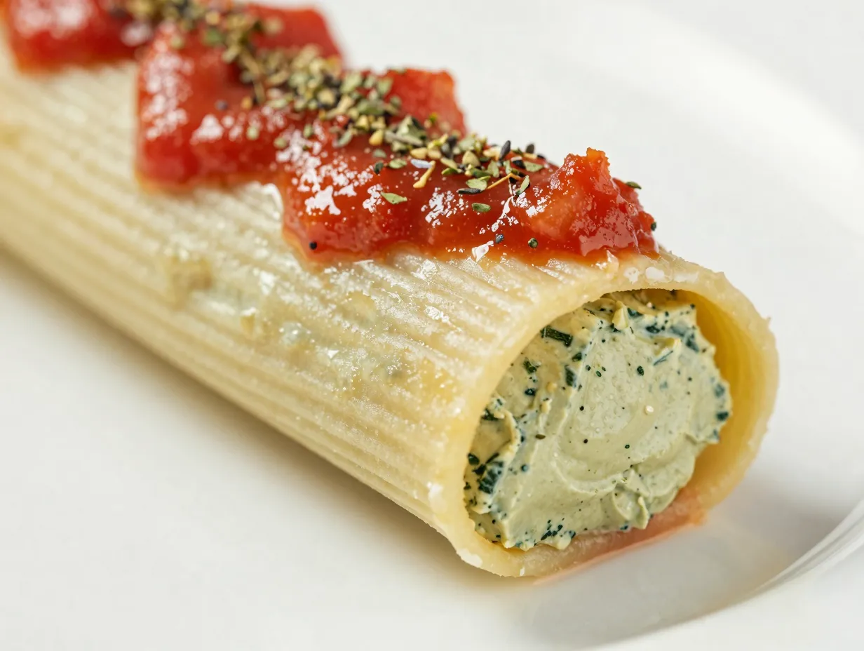 Tofu and spinach cannelloni