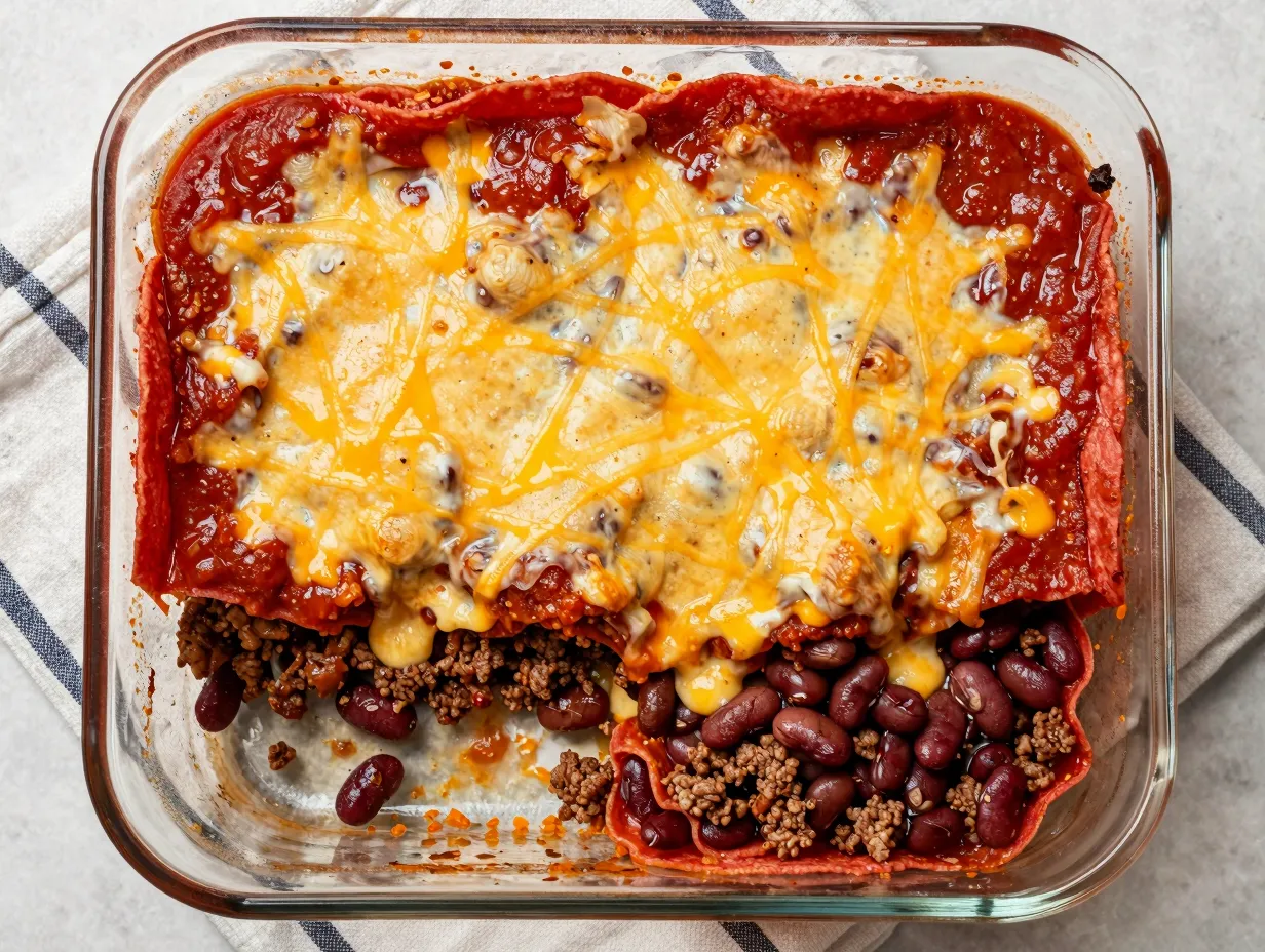 Beef enchilada casserole