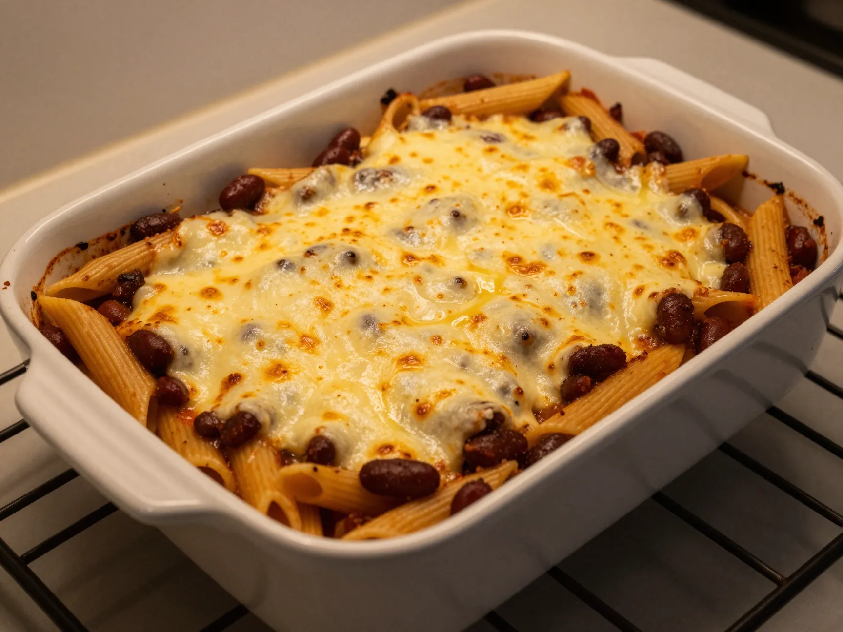 Chilli and bean pasta bake