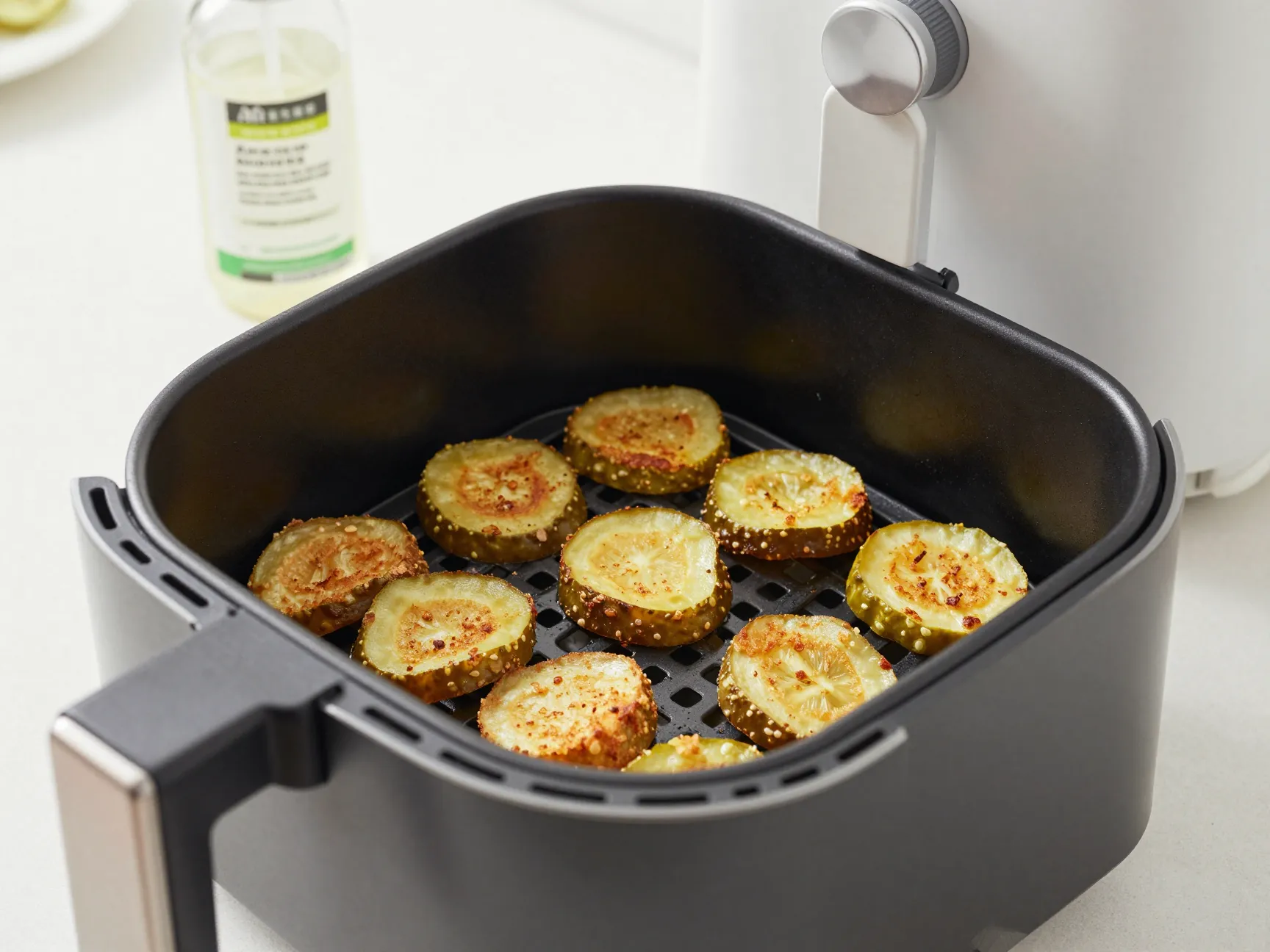 Air fryer lightened up fried pickles