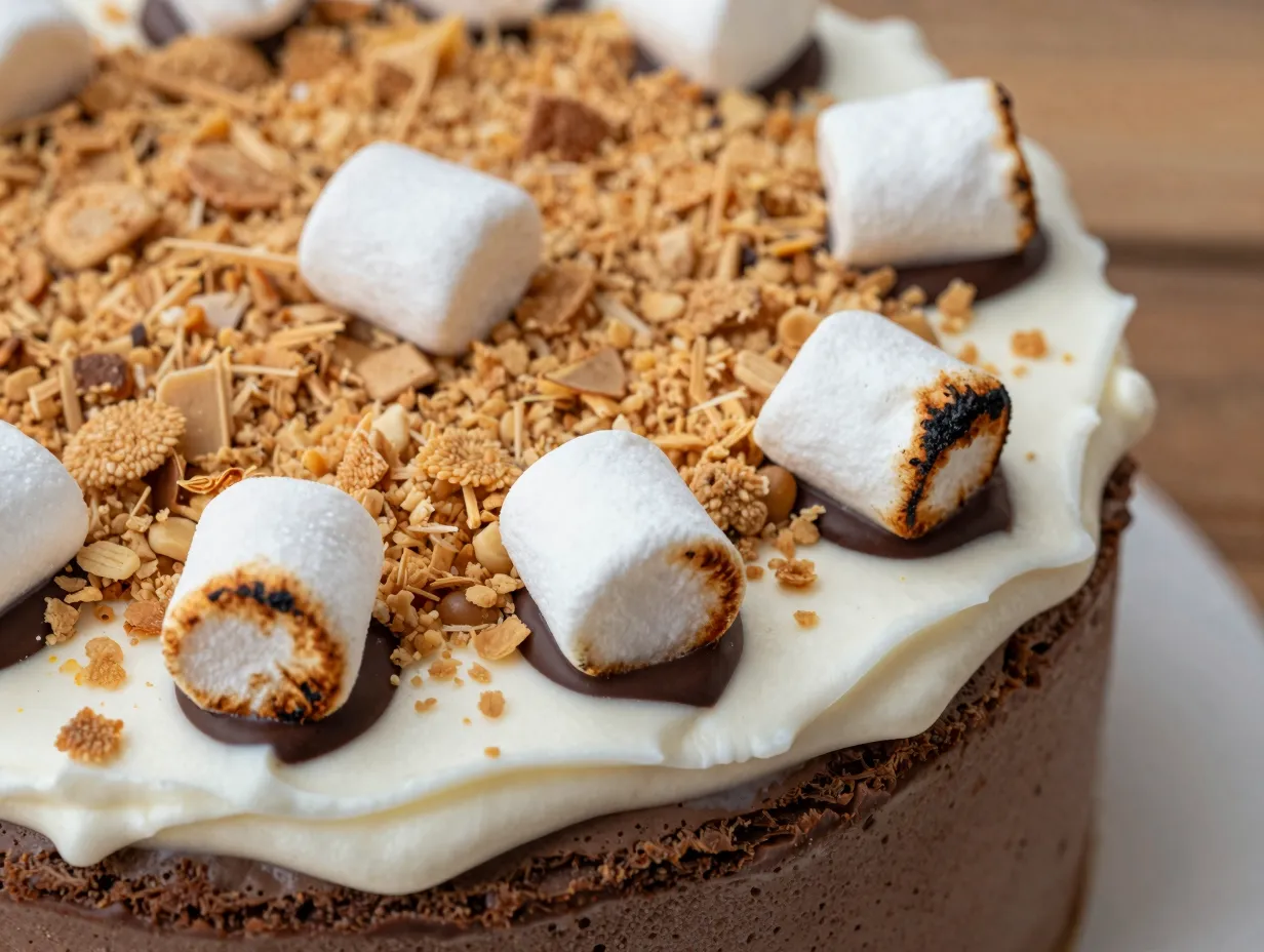 The smores campfire cake