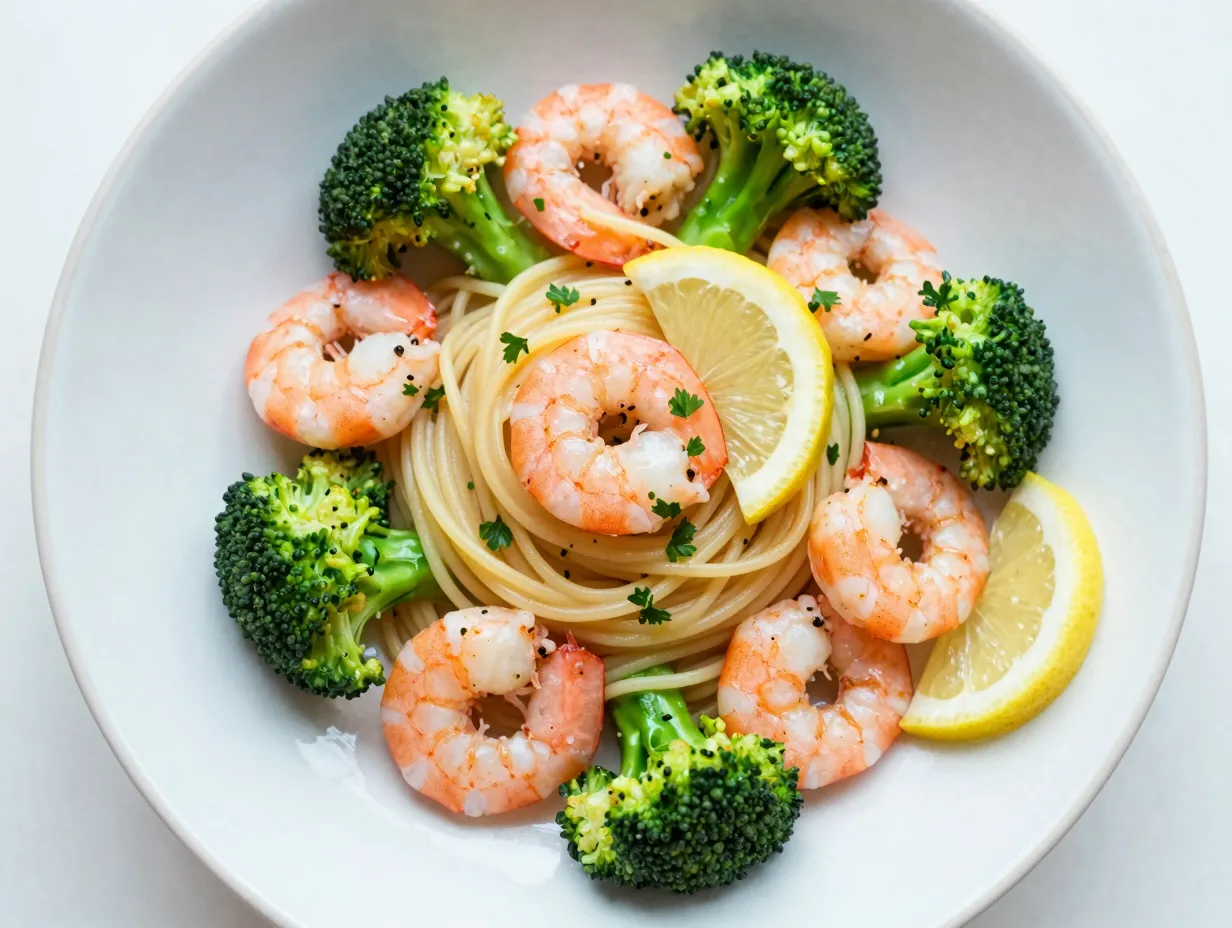 Lemony prawn pasta