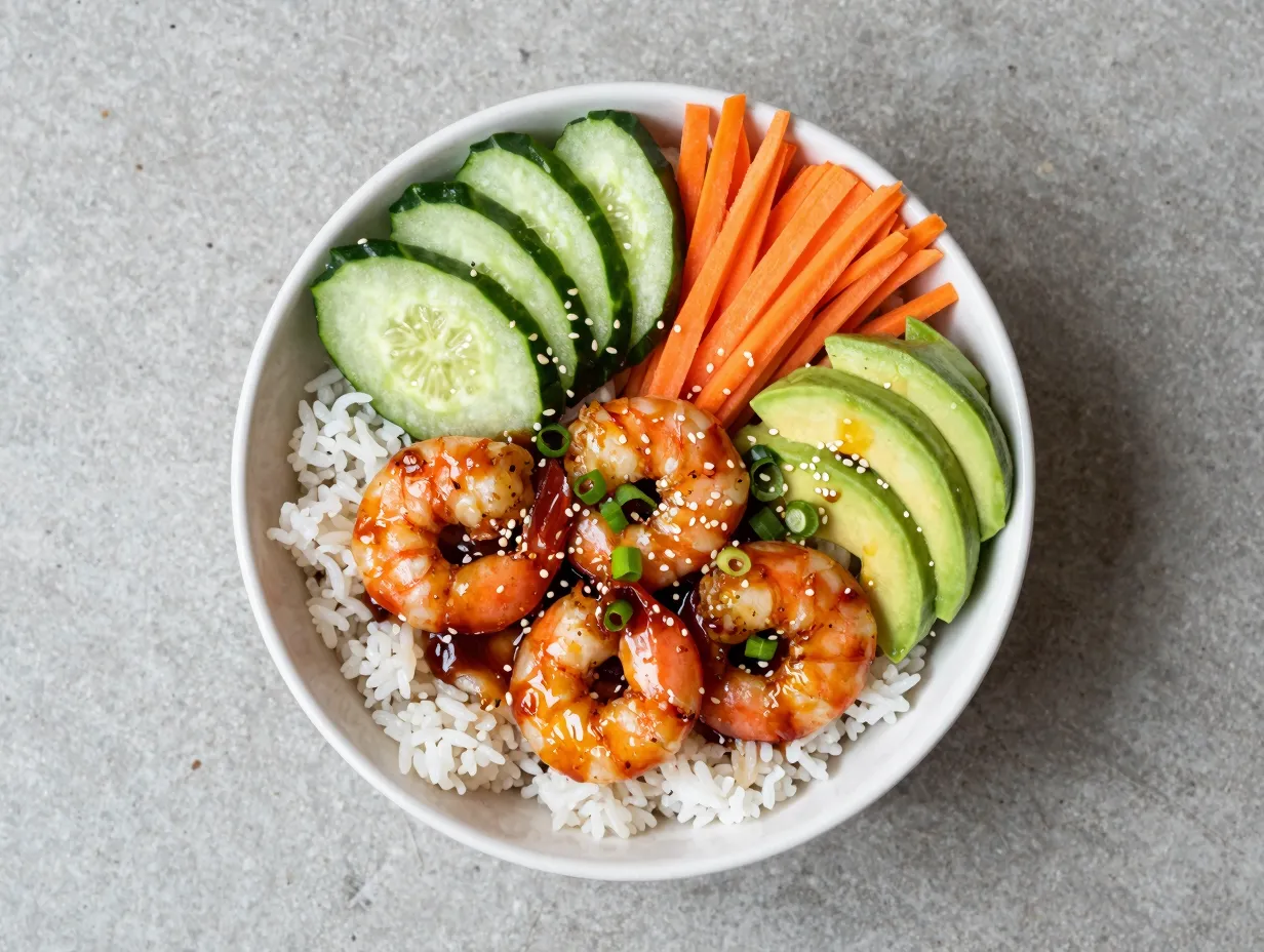 Spicy shrimp bowls