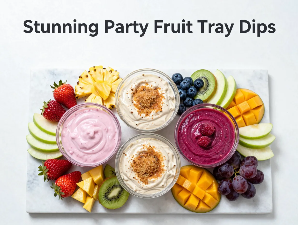 Stunning party fruit tray dips