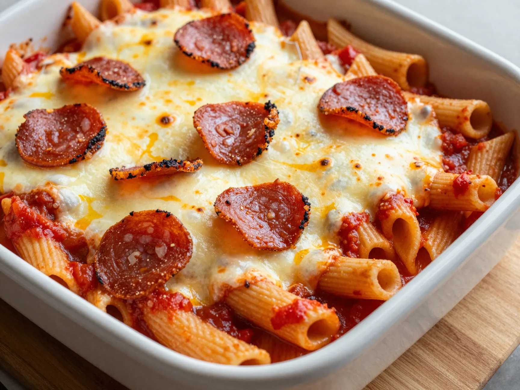 Pepperoni pasta bake