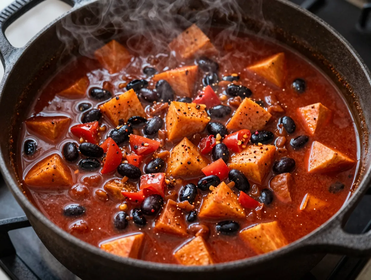 Black bean and sweet potato chili