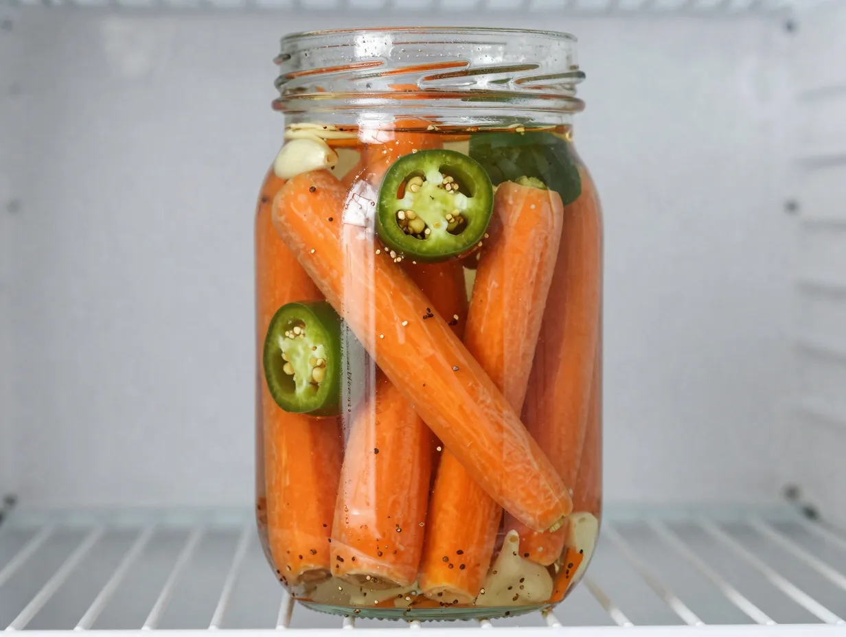 Spicy carrot refrigerator pickles