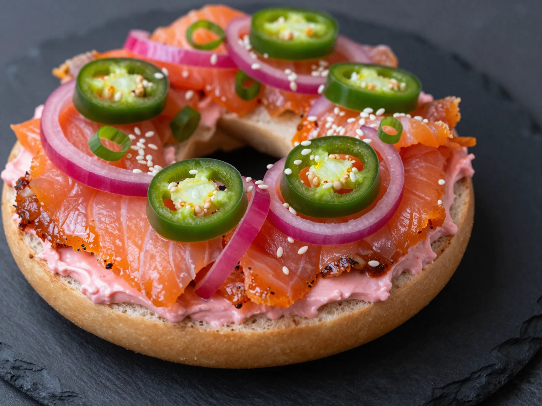 The spicy sriracha salmon bagel