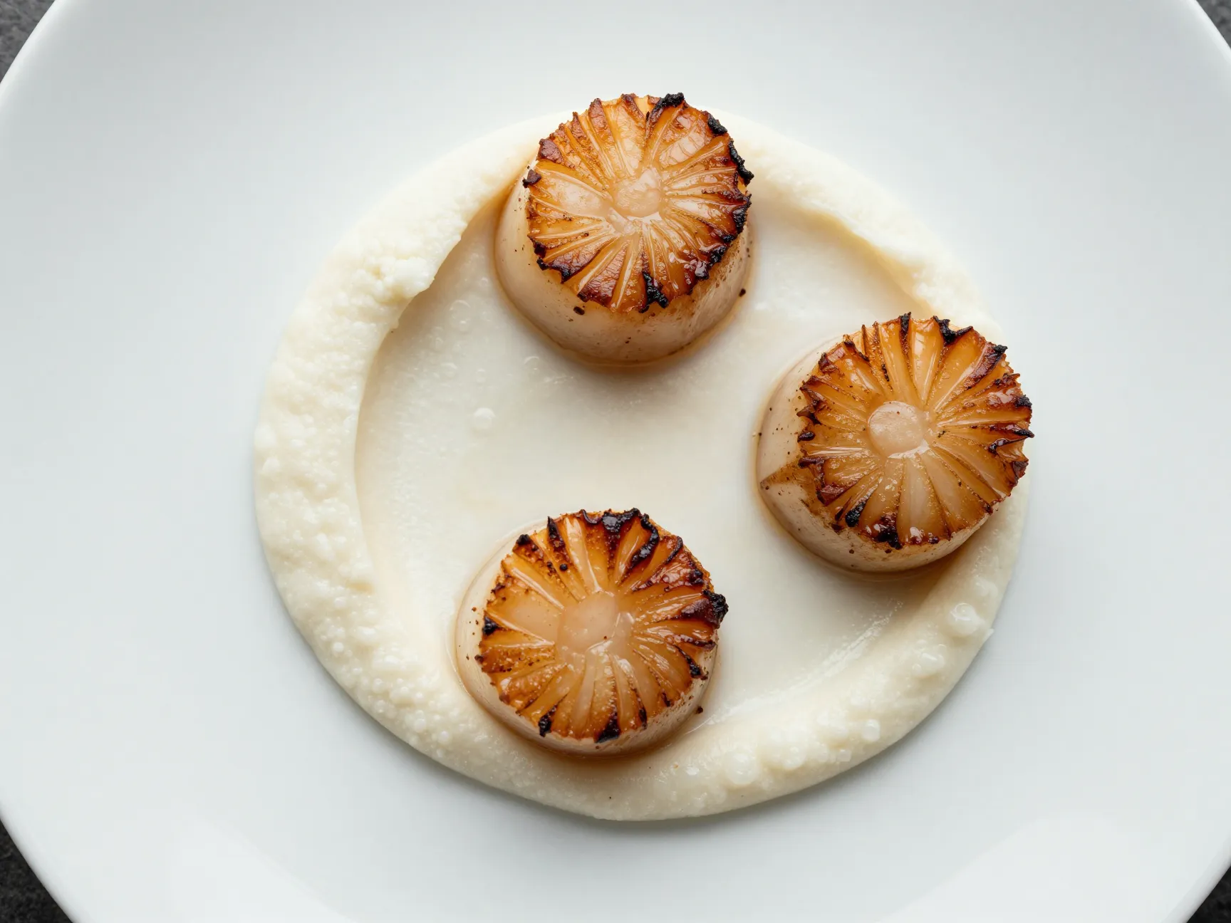 Pan seared scallops with cauliflower puree
