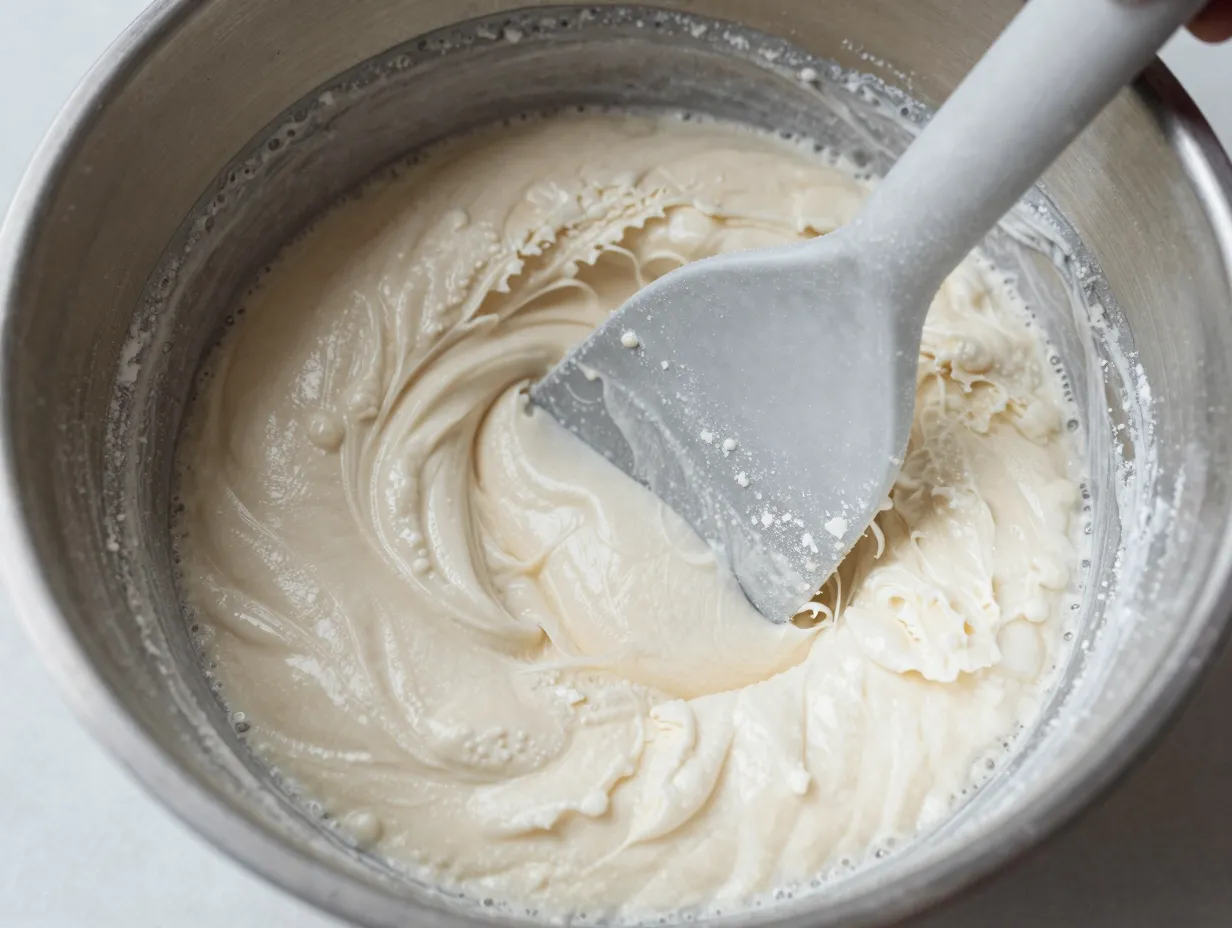 6 fold dry ingredients into the batter with a light hand