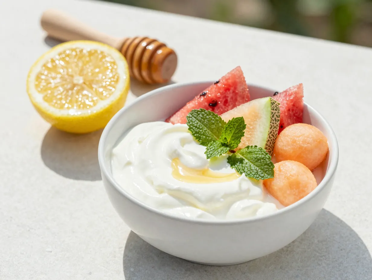 Plain yogurt and honey dip