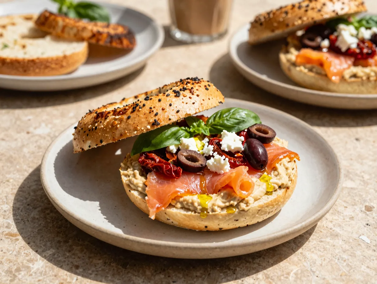 The mediterranean salmon bagel