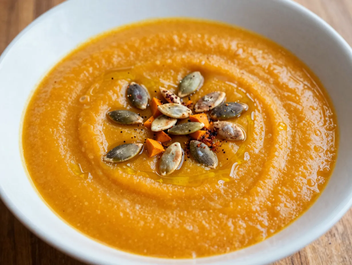 Creamy roasted pumpkin soup