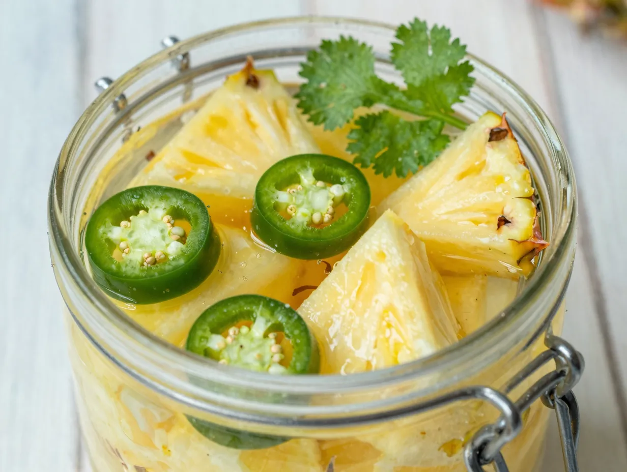 Spicy pickled pineapple