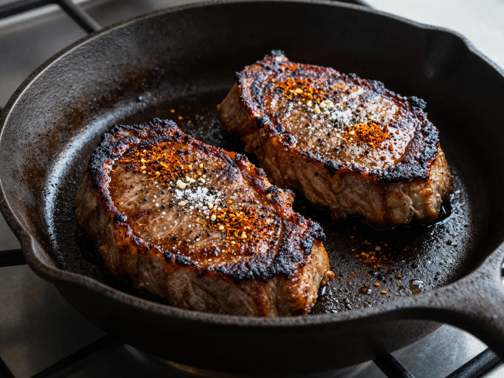 Pan seared pork chops with simple spices