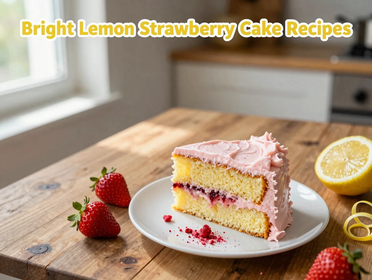 Bright lemon strawberry cake recipes