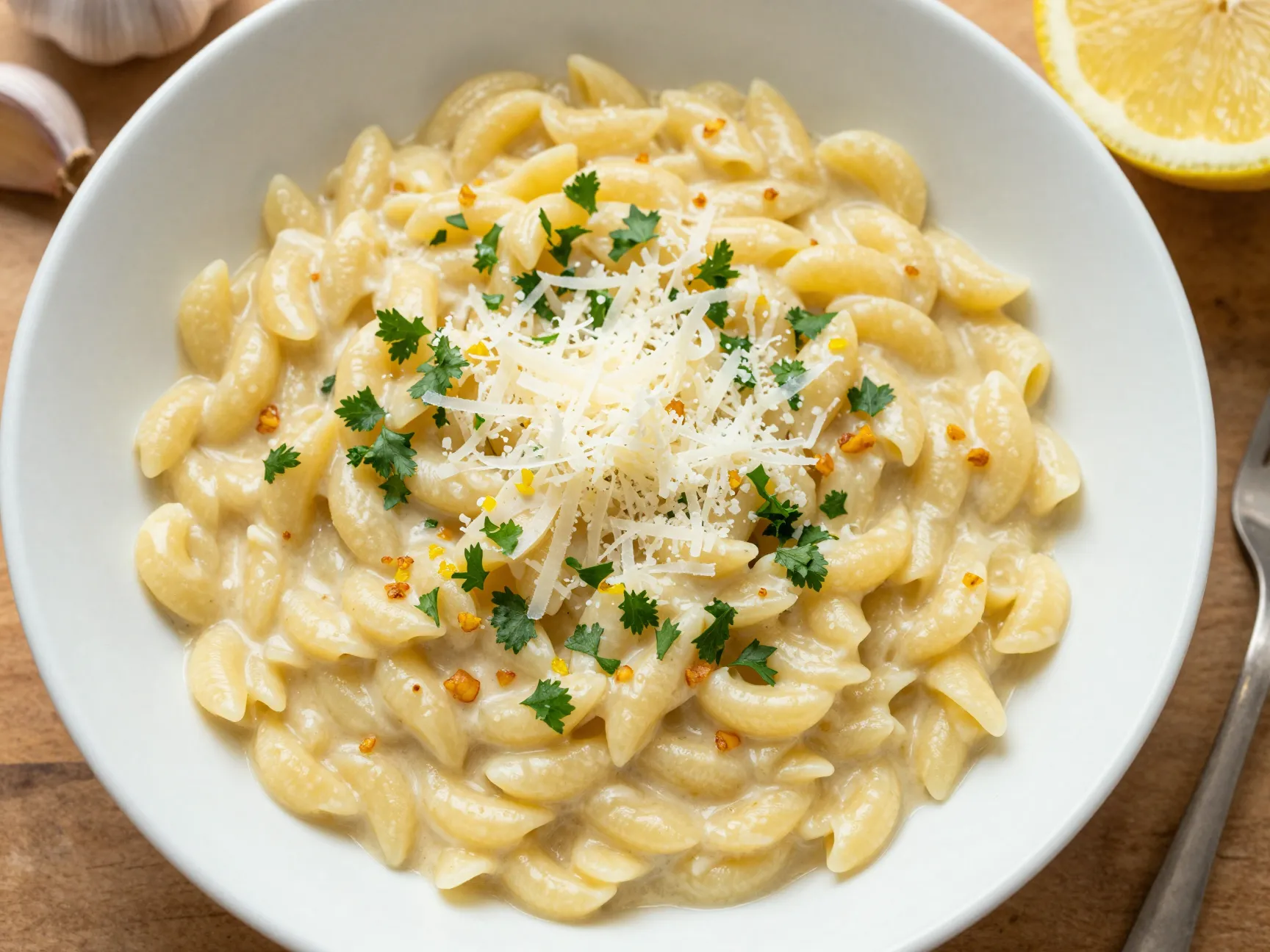 Lemon herb orzo with garlic and parmesan