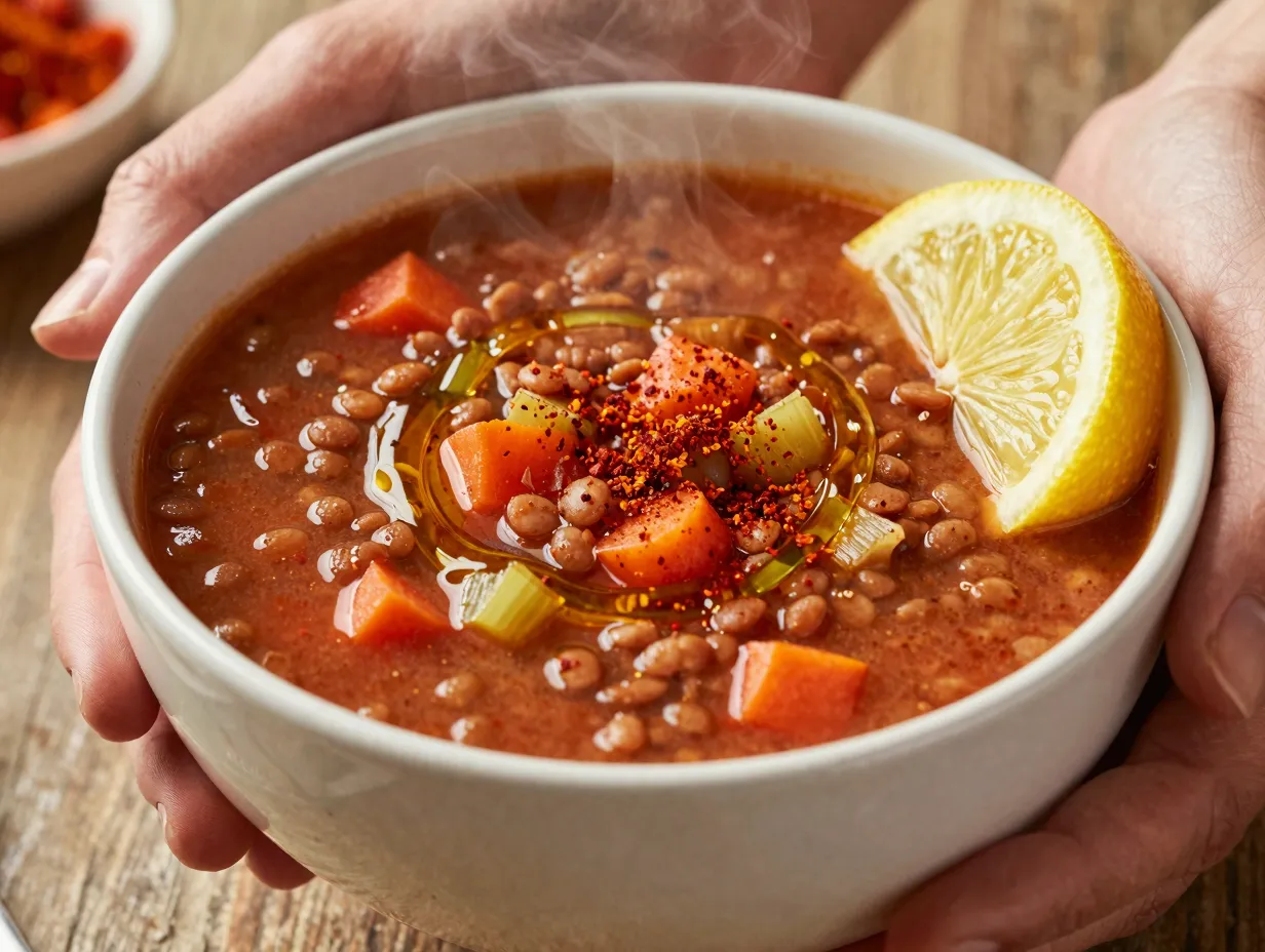 Lentil and vegetable soup with smoked paprika