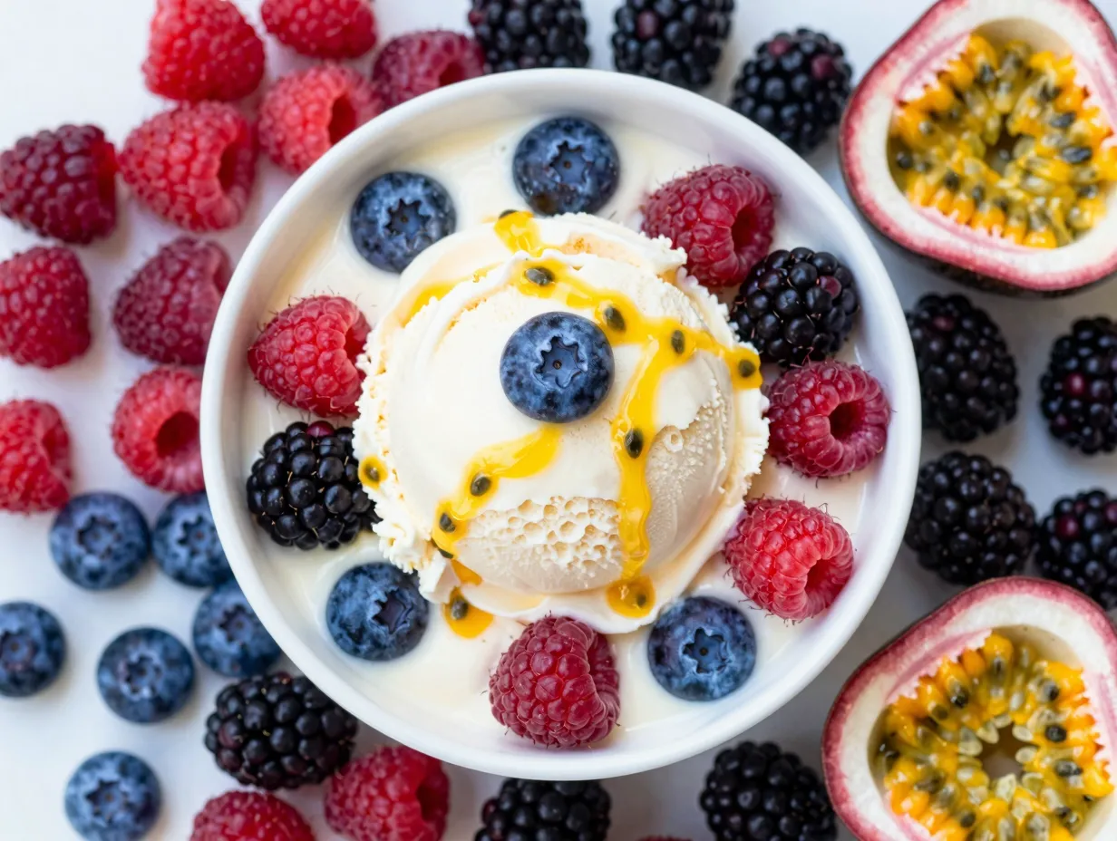 Summer berries and passion fruit