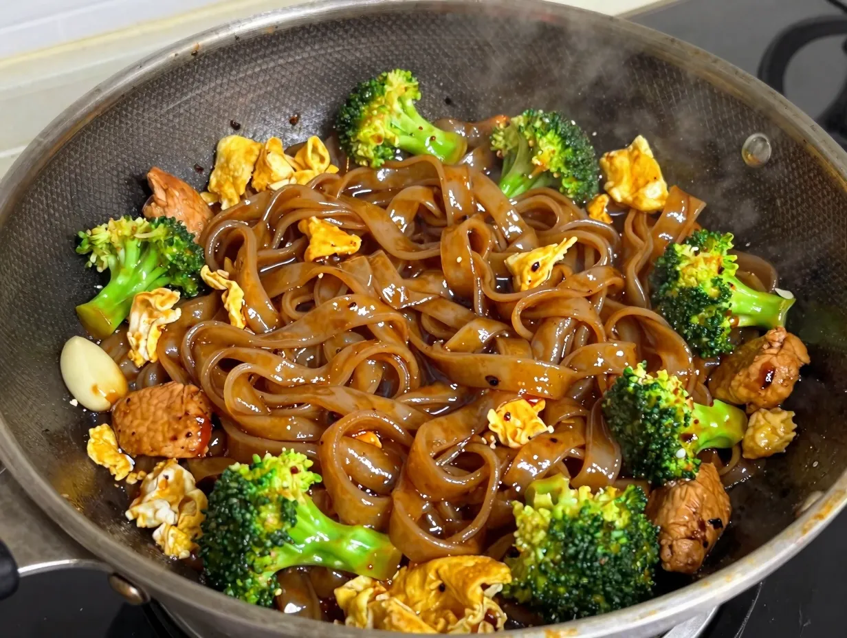 Thai stir fry noodles pad see ew