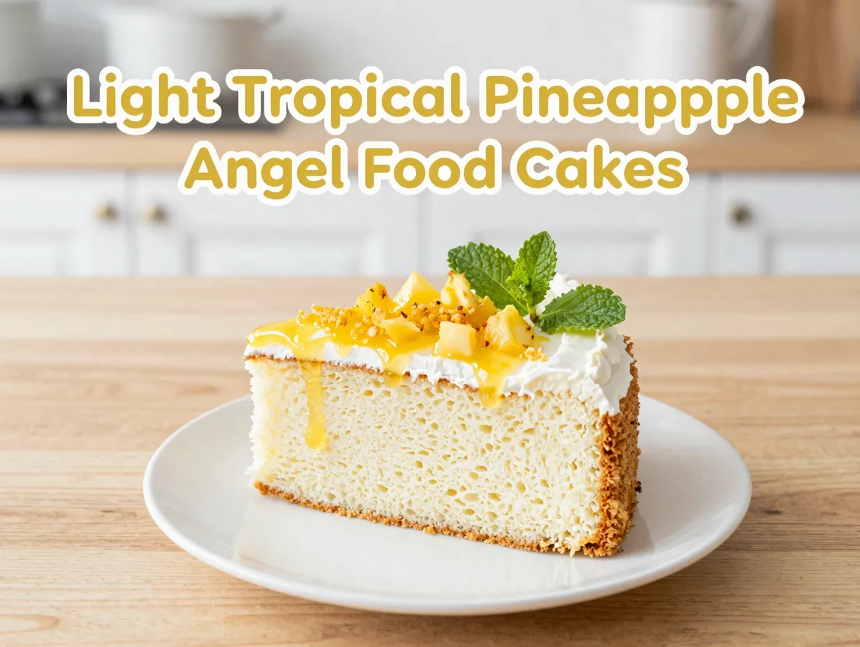 Light tropical pineapple angel food cakes