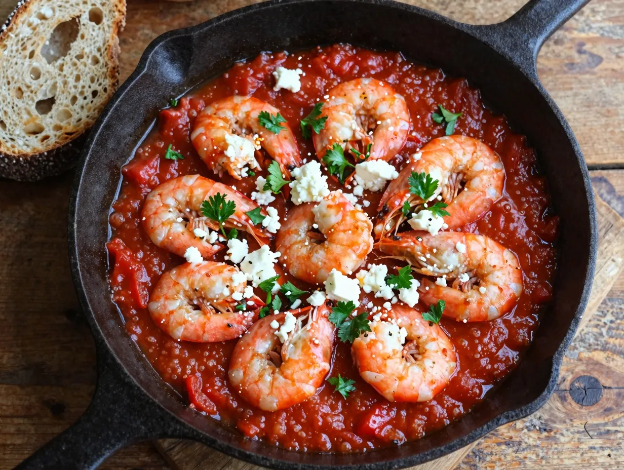 Classic greek shrimp saganaki