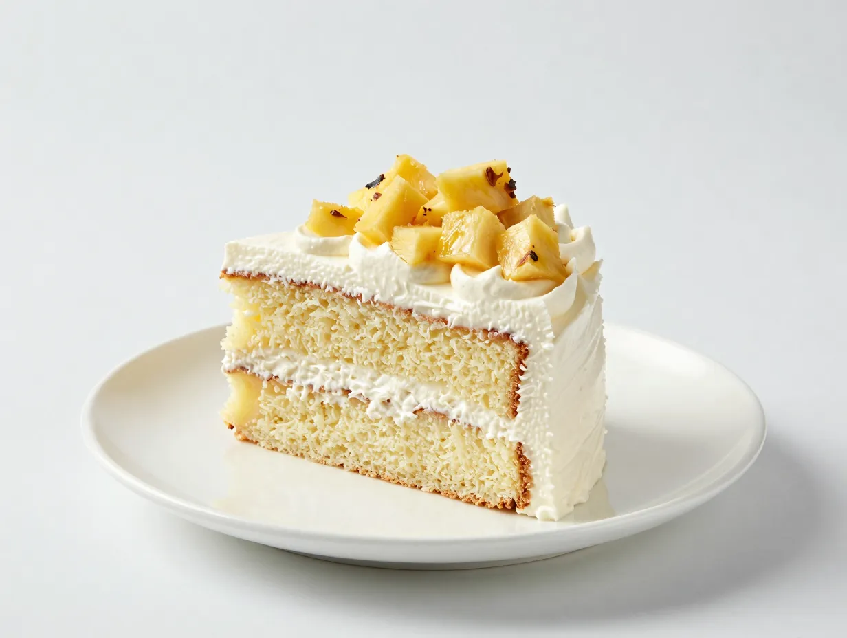 Pineapple angel food cake with cream cheese frosting