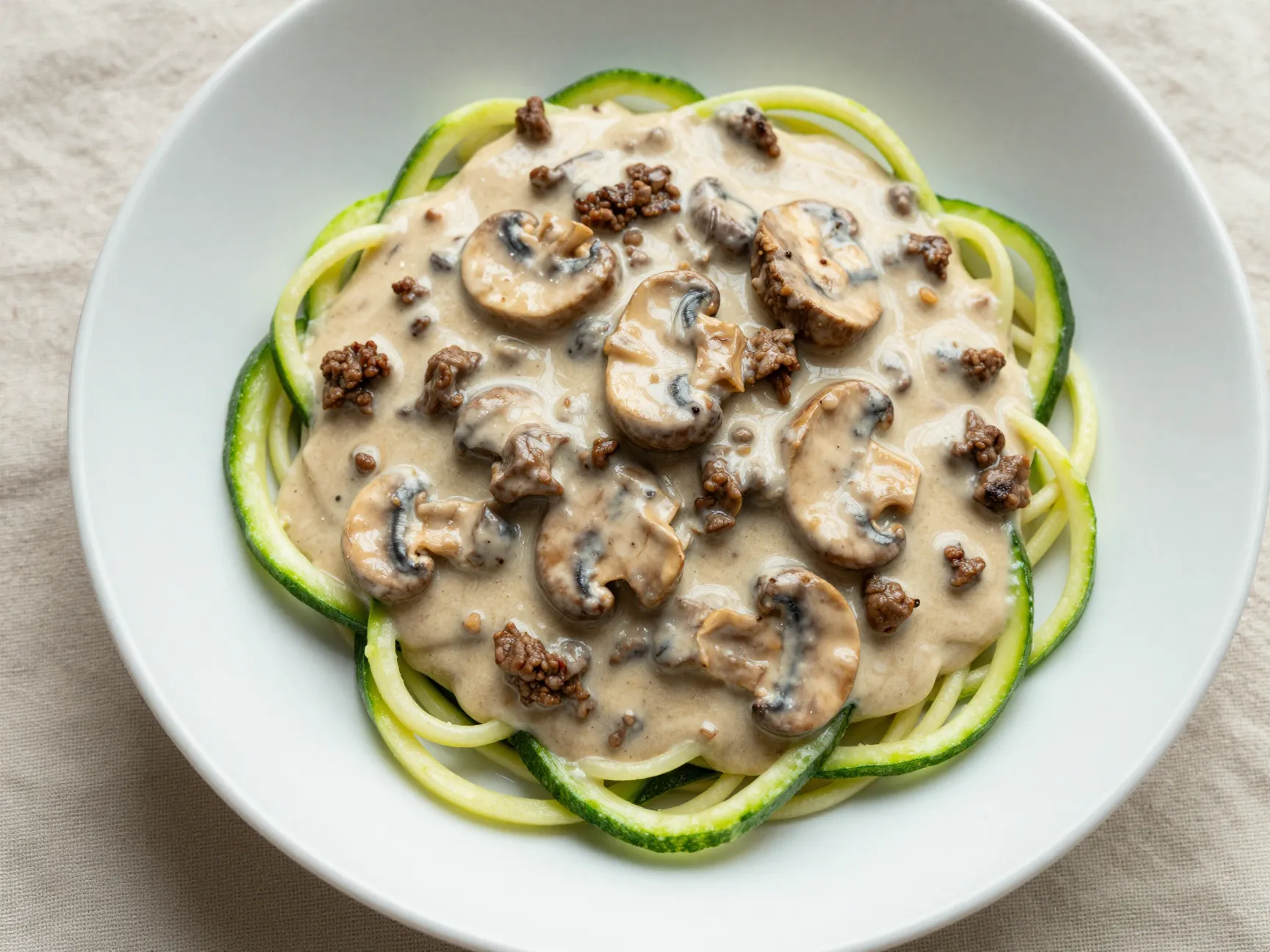 Low carb ground beef stroganoff