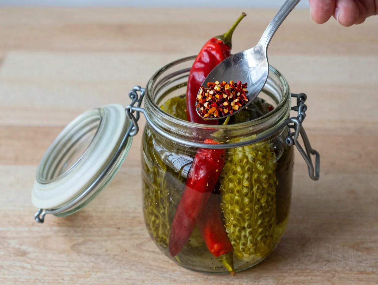 Upgraded store bought spicy dill pickles