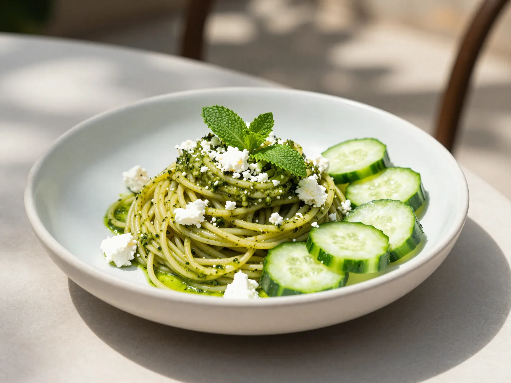 Mint pesto pasta