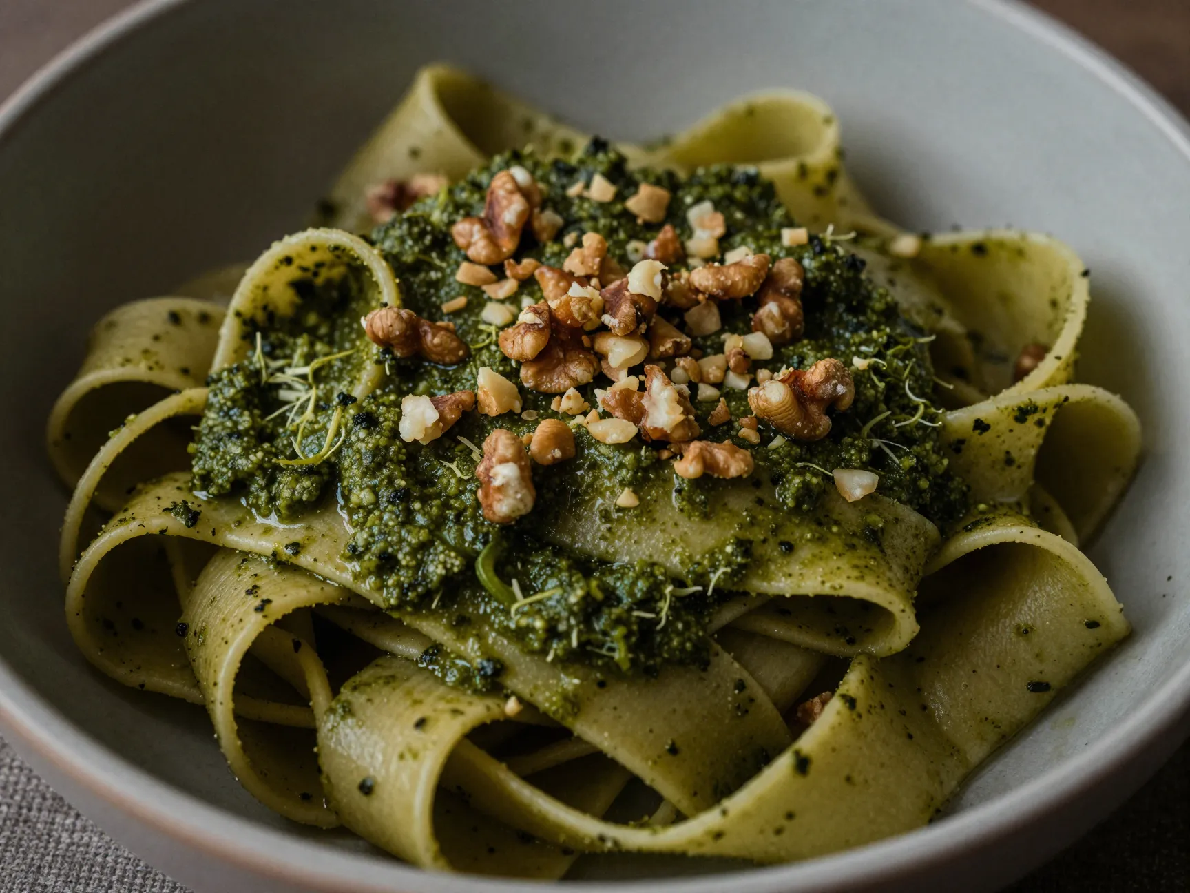 Beet green pesto pasta