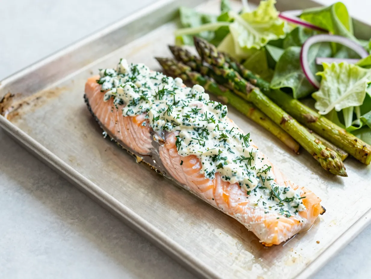 Lemon herb ricotta stuffed salmon