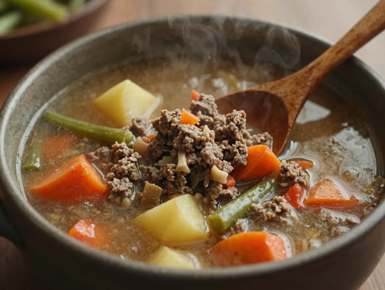 Hamburger vegetable soup