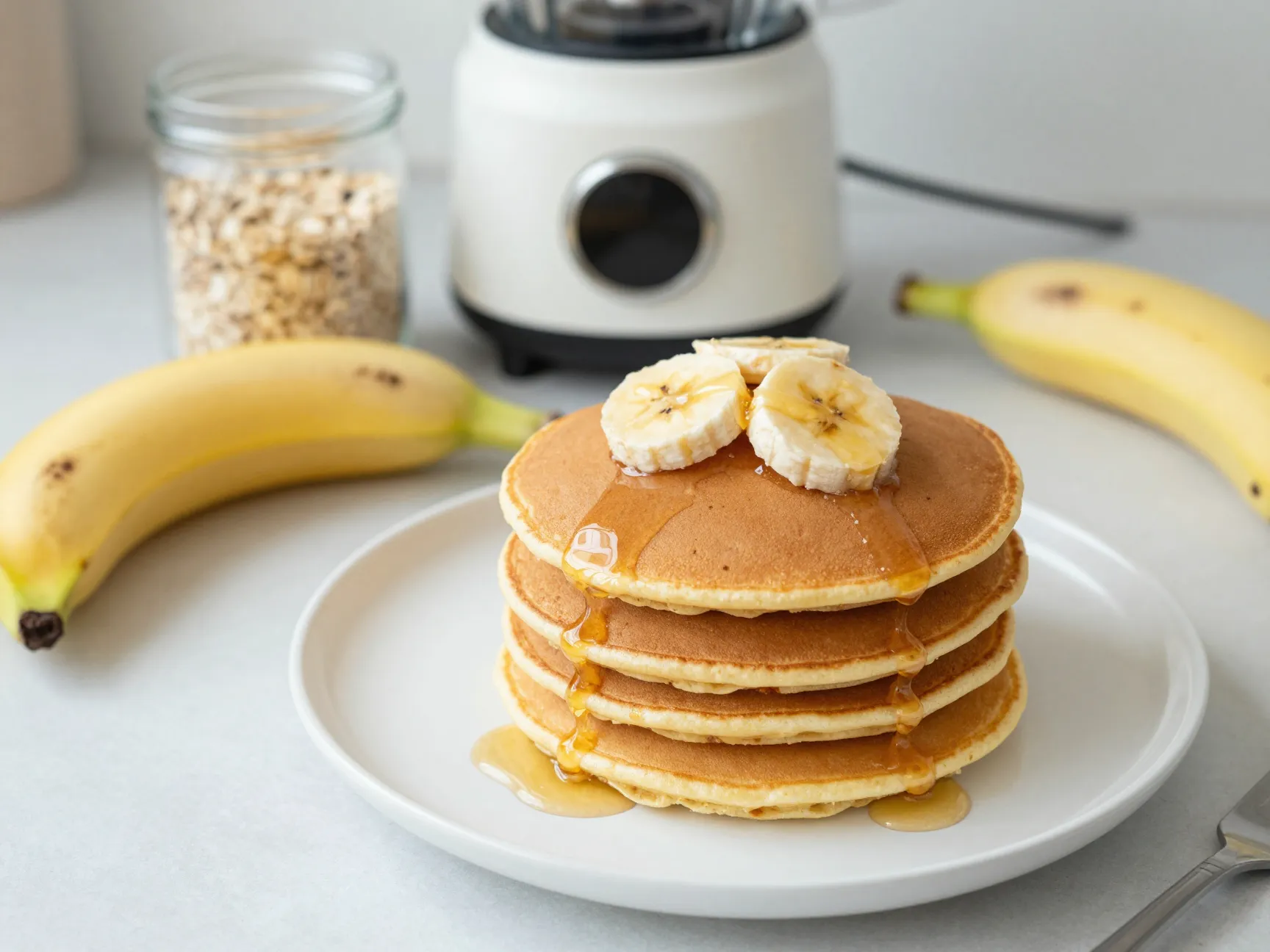 Banana oat blender pancakes