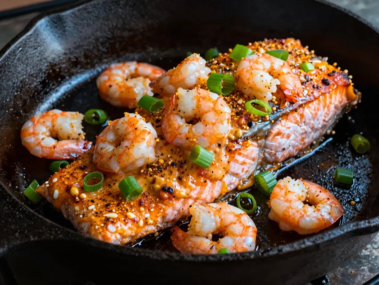 Cajun shrimp stuffed salmon