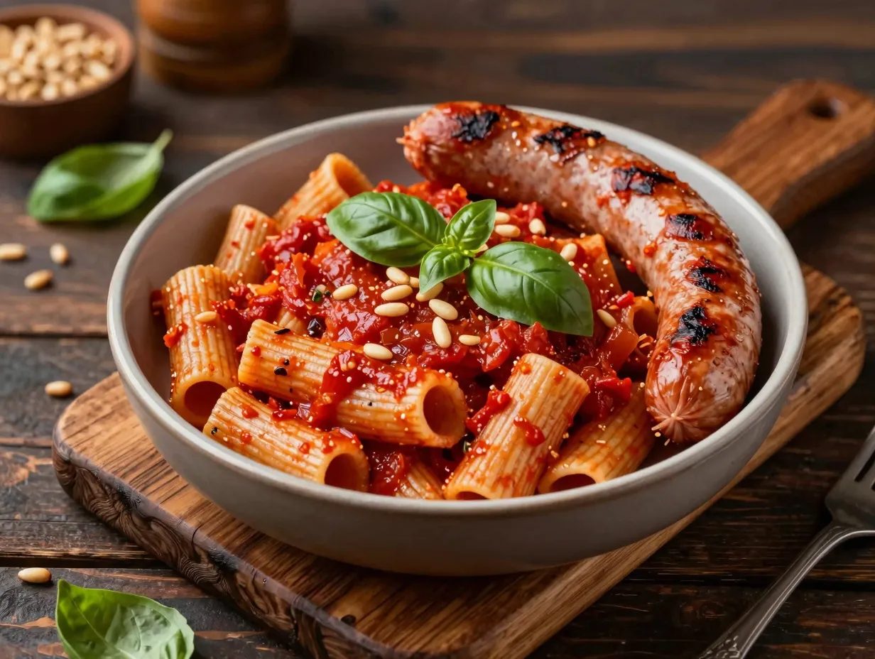 Sun dried tomato pesto pasta