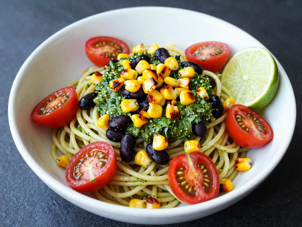 Cilantro pesto pasta