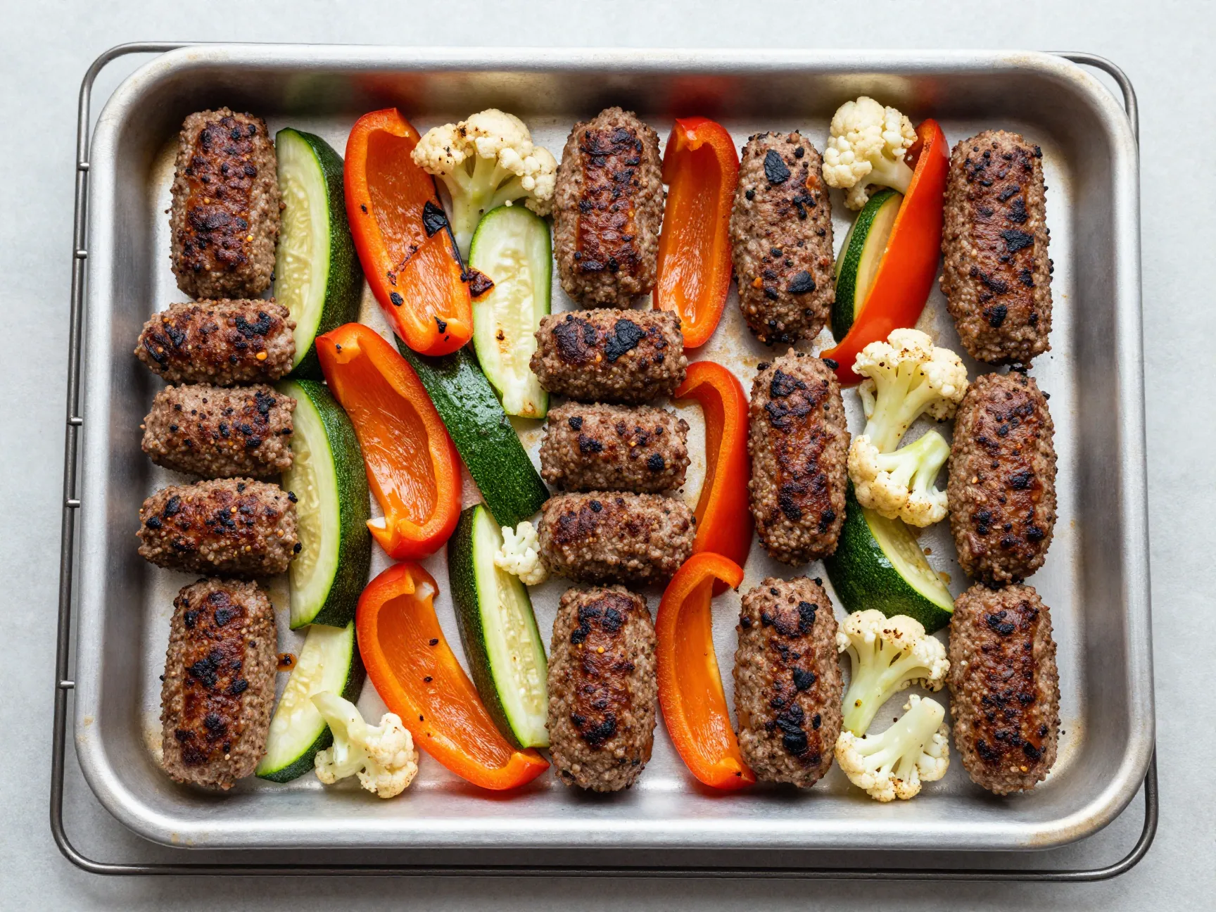 Kofta sheet pan with spicy veggies