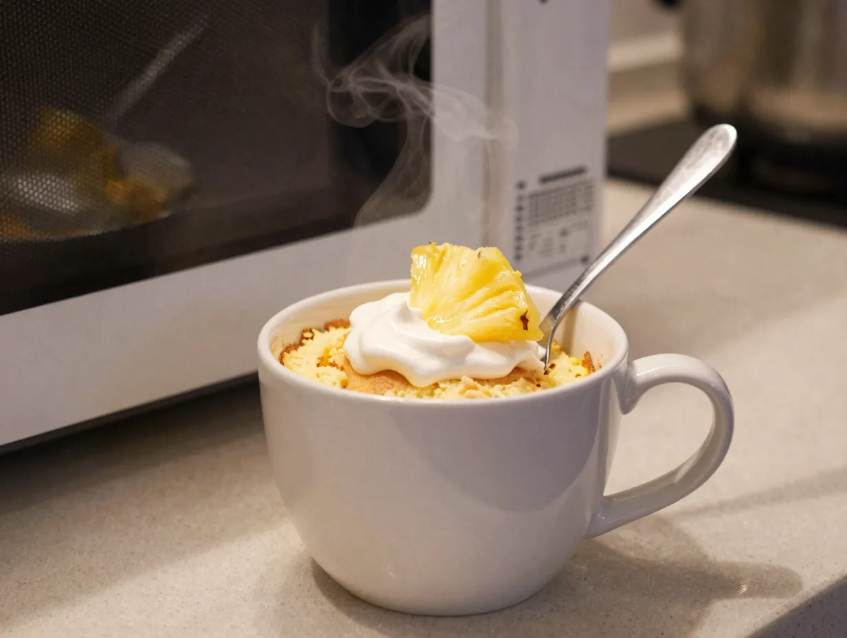 Pineapple angel food mug cake