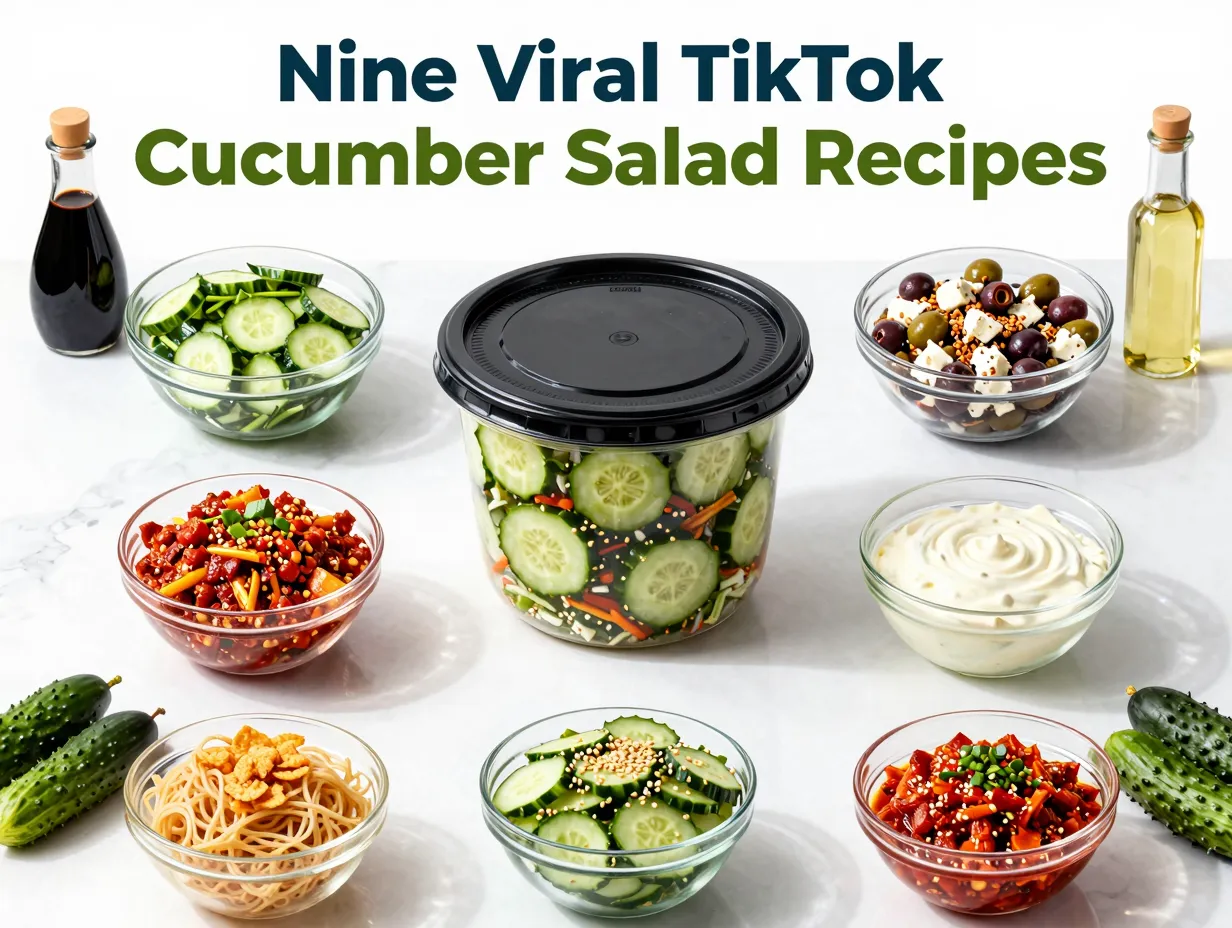 Nine viral tiktok cucumber salad recipes