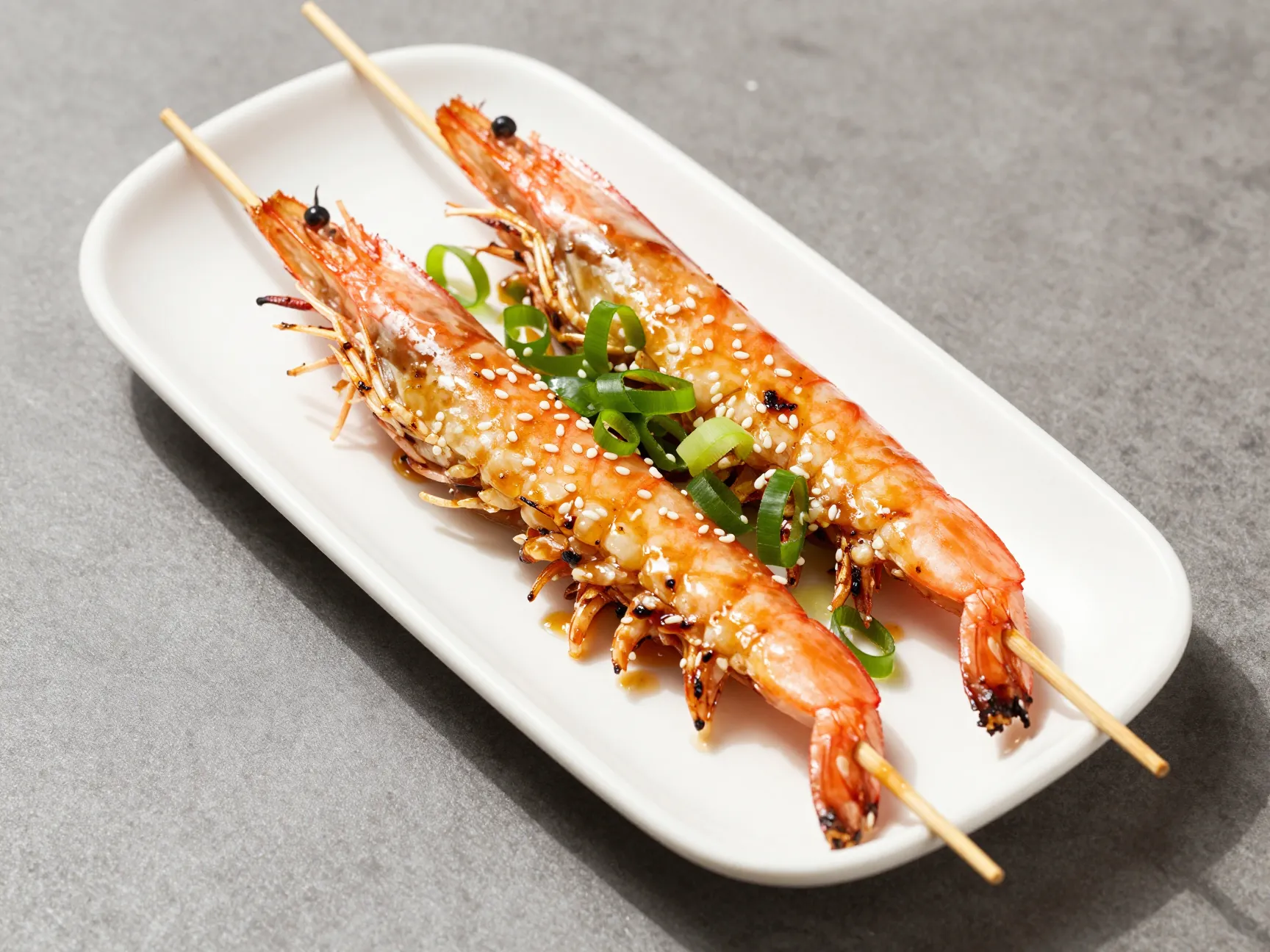 Grilled miso shrimp skewers