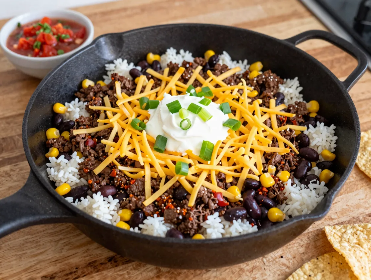 Taco rice skillet