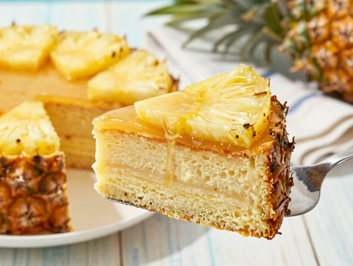 Fresh pineapple upside down cake