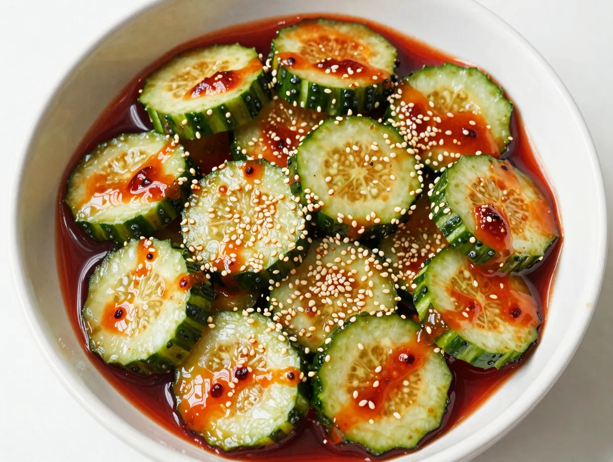 The spicy gochujang cucumber salad