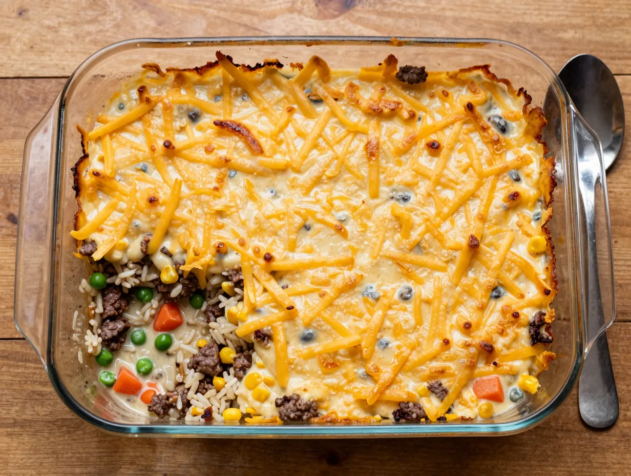Beef and rice casserole