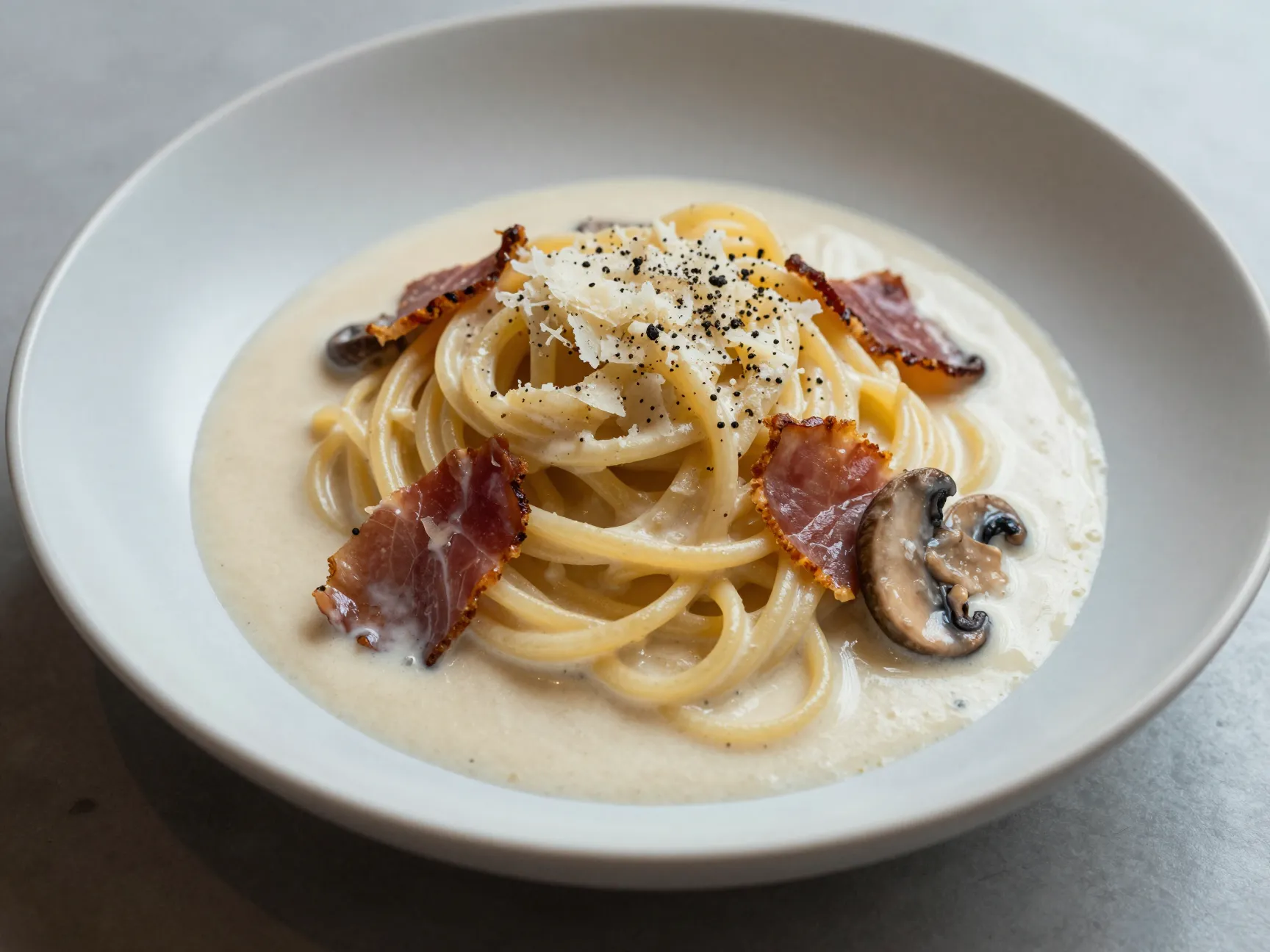 Creamy garlic parmesan linguine