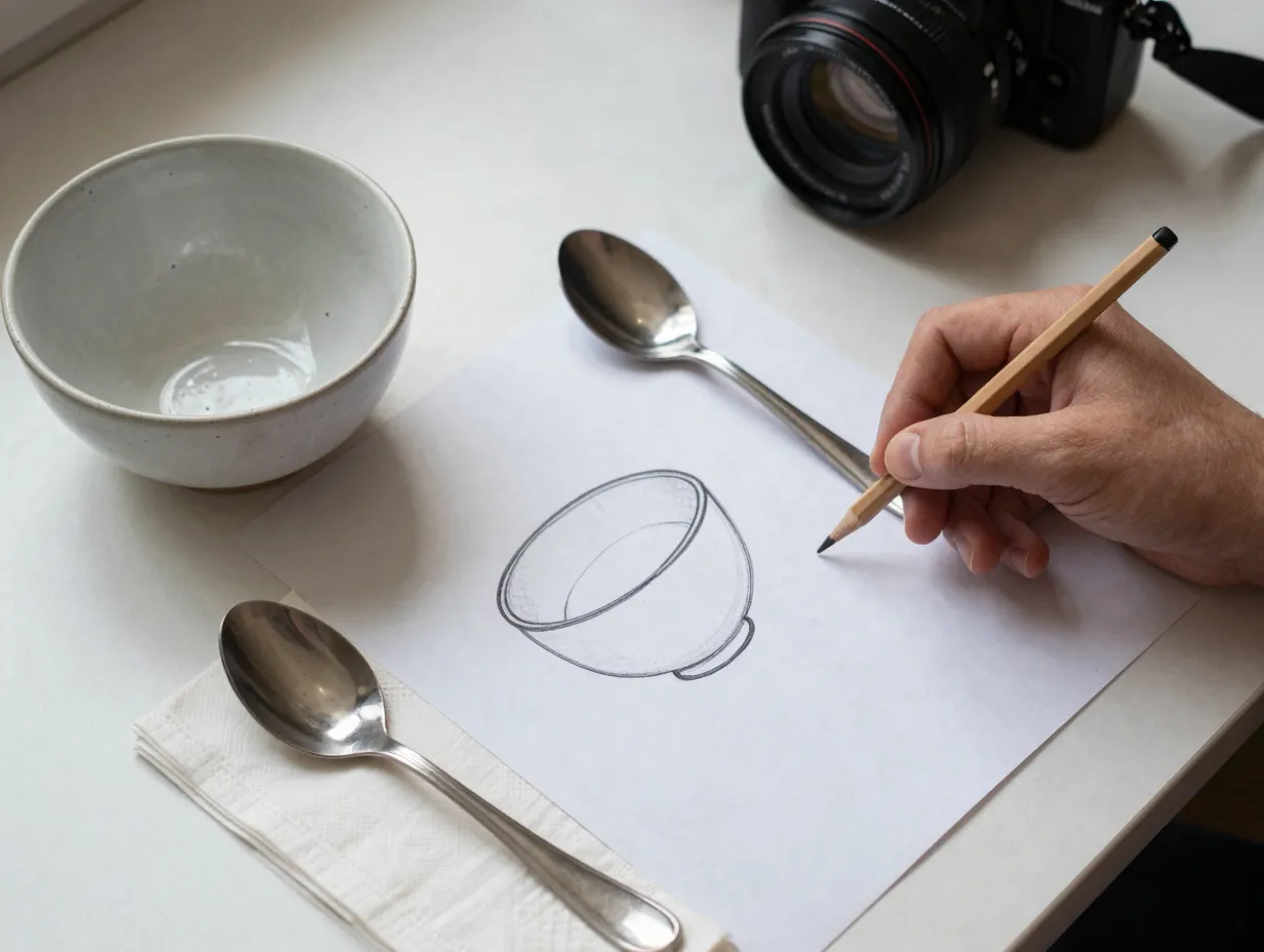 Plan and sketch your composition before you scoop